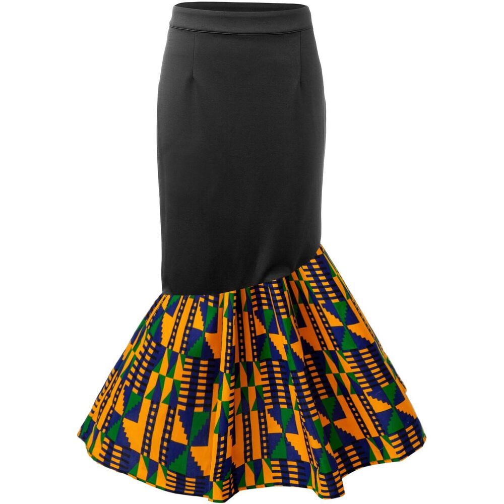 1231 African Print Skirt Kente Pencil SkirtsMedium,G